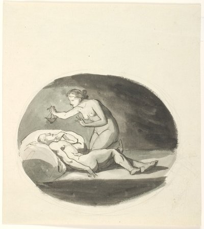 Psyche i śpiący Kupidyn autorstwa Johannes Senn