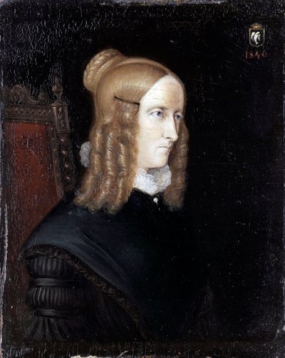 Portret Annette von Droste-Huelshoff (Droste Huelshoff) (1797-1848) - Obraz Johanna Josepha Spricka (1808-1842) autorstwa Johannes Sprick