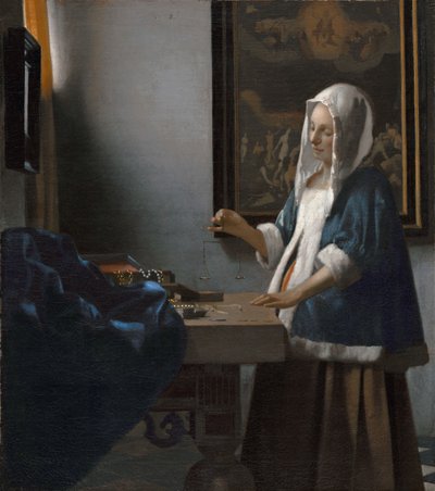 Kobieta trzymająca równowagę autorstwa Johannes Vermeer