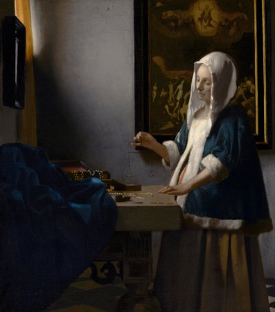 Frau mit Waage autorstwa Johannes Vermeer