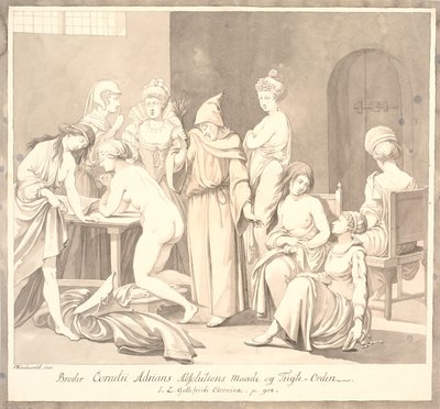„Broder Cornelius Adrians Absolutions Maade og Tugte = Orden. / JL Gottefriidi Chronica. str. 908.” autorstwa Johannes Wiedewelt