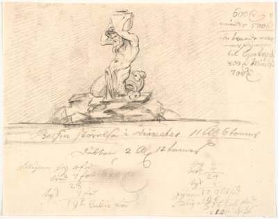Szkic do fontanny z trytonem autorstwa Johannes Wiedewelt