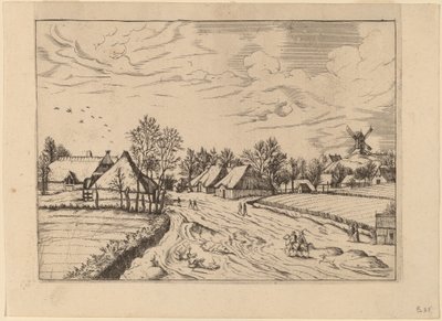 Wieś z Post Mill autorstwa Johannes and Lucas van Doetechum after Master of the Small Landscapes