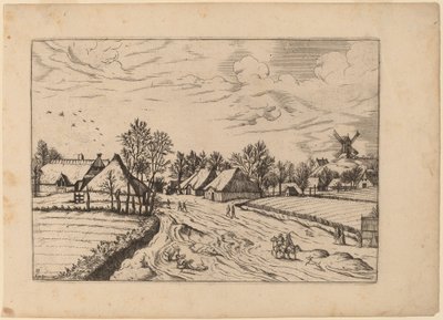 Wieś z Post Mill autorstwa Johannes and Lucas van Doetechum after Master of the Small Landscapes