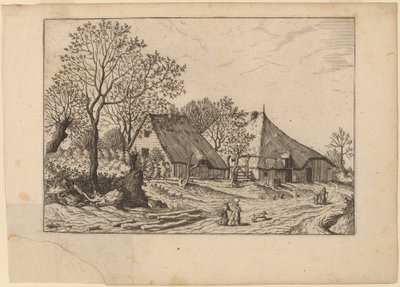 Farma z szopą i studnią autorstwa Johannes and Lucas van Doetechum after Master of the Small Landscapes