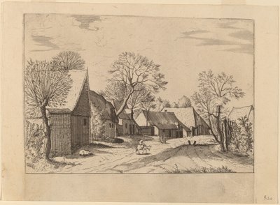 Farmy i szopa autorstwa Johannes and Lucas van Doetechum after Master of the Small Landscapes