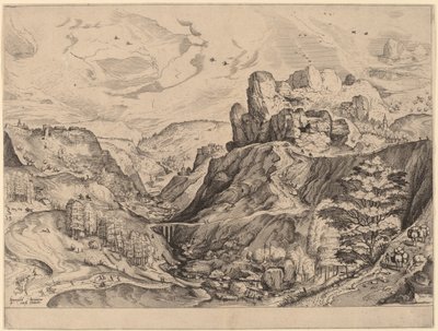 Krajobraz alpejski autorstwa Johannes and Lucas van Doetechum after Pieter Bruegel the Elder