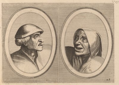 „Tijs w stylu złodzieja” i „Sneeze Spoel-de-Drzemka” autorstwa Johannes and Lucas van Doetechum after Pieter Bruegel the Elder
