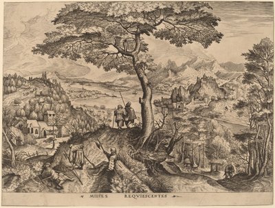 Żołnierze w spoczynku autorstwa Johannes and Lucas van Doetechum after Pieter Bruegel the Elder