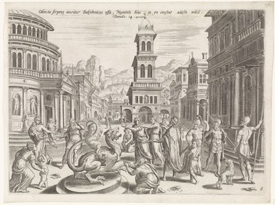 Daniel i smok Historia Daniela (tytuł serii) Theatrum biblicum (...) (tytuł serii) autorstwa Johannes of Lucas van Doetechum