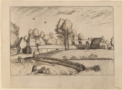 Domy wiejskie autorstwa Johannes van Doetechum, the Elder and Lucas