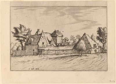 Farmy na dworze autorstwa Johannes van Doetechum, the Elder and Lucas