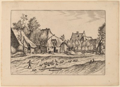 Farmy w wiosce autorstwa Johannes van Doetechum, the Elder and Lucas