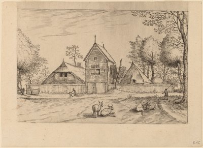 Zagroda z zabudowaniami autorstwa Johannes van Doetechum, the Elder and Lucas