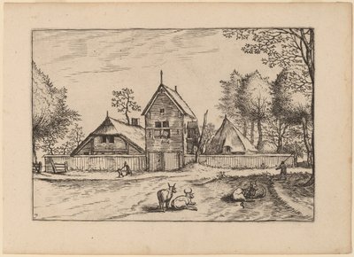 Zagroda z zabudowaniami autorstwa Johannes van Doetechum, the Elder and Lucas