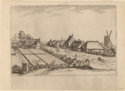Pola i wiejska droga z Post Mill autorstwa Johannes van Doetechum, the Elder and Lucas