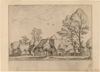 Duża farma ze studnią do rysowania autorstwa Johannes van Doetechum, the Elder and Lucas