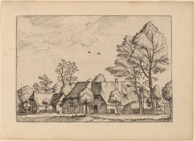 Duża farma ze studnią do rysowania autorstwa Johannes van Doetechum, the Elder and Lucas
