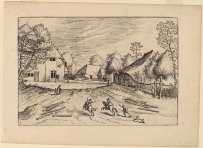 Karczma Swanna z Farmami autorstwa Johannes van Doetechum, the Elder and Lucas
