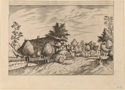 Wiejska ulica autorstwa Johannes van Doetechum, the Elder and Lucas