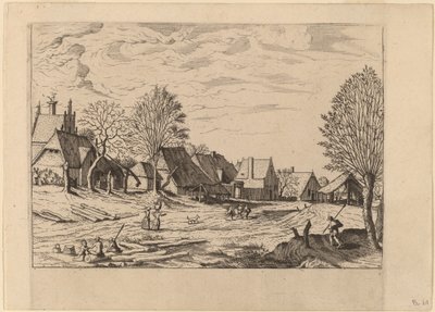 Wiejska ulica autorstwa Johannes van Doetechum, the Elder and Lucas
