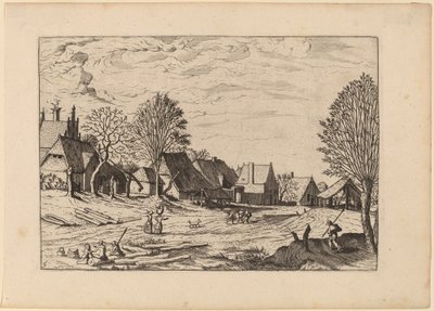 Wiejska ulica autorstwa Johannes van Doetechum, the Elder and Lucas