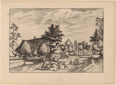 Wiejska ulica autorstwa Johannes van Doetechum, the Elder and Lucas