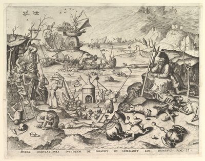 Kuszenie św. Twórcy: Johannes van Doetecum I, Lucas van Doetecum. autorstwa Johannes and Lucas van Doetecum