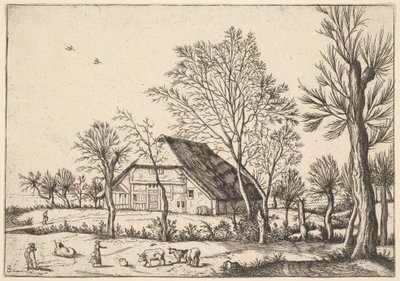 Farma, z Małych Pejzaży, 1559-61. autorstwa Johannes van Doetecum I