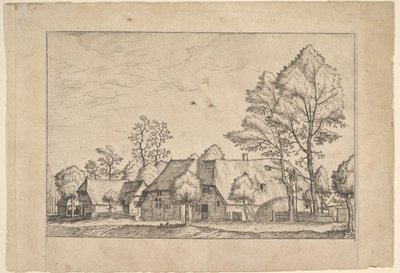 Duże Gospodarstwo ze Studnią Rysunkową z Ikon zagród i chałup wiejskich z..., ca. 1559-61. autorstwa Johannes van Doetecum I