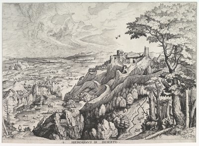 Św. Hieronim na pustyni S. Hieronymus in Deserto z Wielkich pejzaży, ca. 1555-56. autorstwa Johannes van Doetecum I