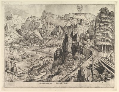Pokutująca Magdalena Magdalena poenitens z Wielkich pejzaży, ok. 201 1555-56. autorstwa Johannes van Doetecum I