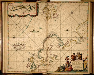 Mapa Europy Północnej (ręcznie kolorowe grawerowanie) autorstwa Johannes van Keulen