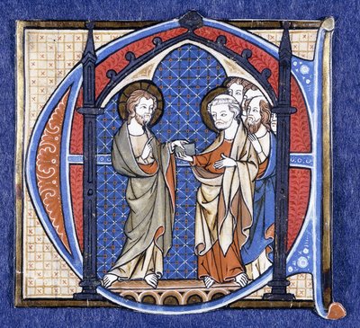 Chrystus przedstawia misję św. Piotrowi, ok. 1320 autorstwa Johannes von Valkenburg