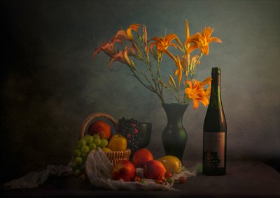 Moody: Martwa natura z winem autorstwa John-Mei Zhong