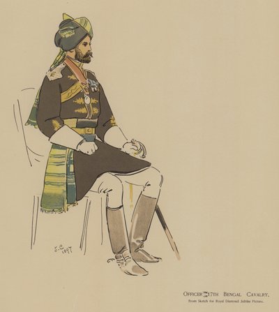 Oficer 17. Kawalerii Bengalskiej (kolor lito) autorstwa John (after) Charlton