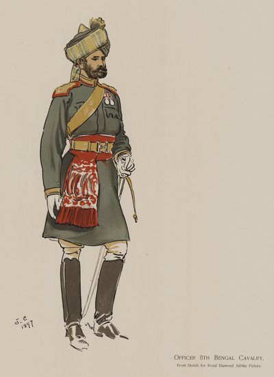 Oficer 8 Kawalerii Bengalskiej (kolor lito) autorstwa John (after) Charlton
