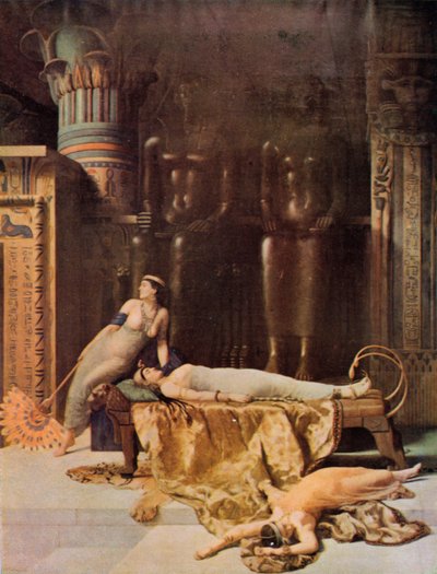 Szekspir: Śmierć Kleopatry, Antoniusza i Kleopatry, akt V, scena 2 (kolor lito) autorstwa John (after) Collier