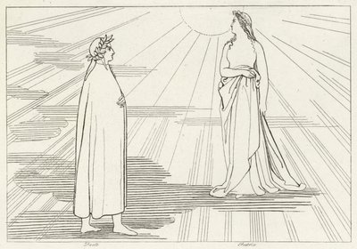Ascent to the First Heaven, Paradise, Canto 1 (grawerowanie) autorstwa John (after) Flaxman