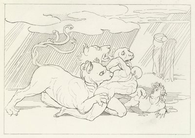 Cerber, Inferno, Canto 6 (grawerowanie) autorstwa John (after) Flaxman
