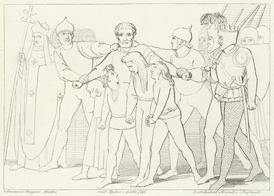 Hrabia Ugolino zajęty, Inferno, Canto 33 (grawerowanie) autorstwa John (after) Flaxman