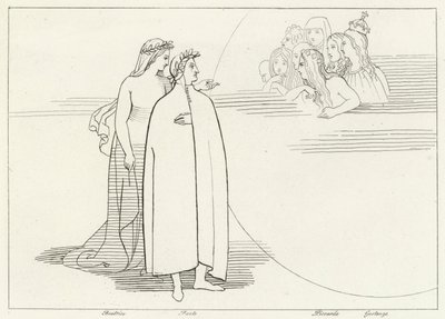 Mieszkańcy Księżyca, Raj, Canto 3 (rycina) autorstwa John (after) Flaxman