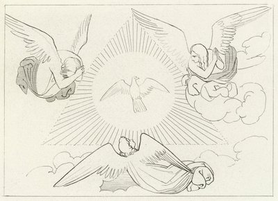 Adoracja Trójcy, Raj, Canto 13 (rycina) autorstwa John (after) Flaxman
