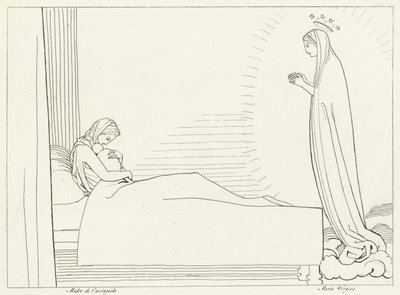 Narodziny Cacciaguidy, Raj, kanto 15 (rycina) autorstwa John (after) Flaxman