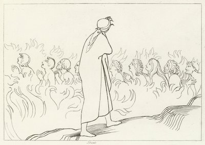 Cielesny, czyściec, Canto 25 (rycina) autorstwa John (after) Flaxman