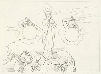 Wojujący Kościół, Raj, Canto 25 (rycina) autorstwa John (after) Flaxman