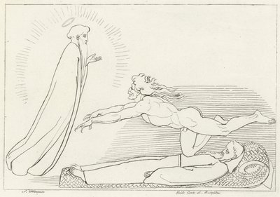 Spór o Guido De Montefeltro, Inferno, Canto 27 (grafika) autorstwa John (after) Flaxman
