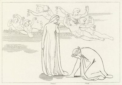 Zejście Beatrycze, czyściec, kanto 30 (rycina) autorstwa John (after) Flaxman