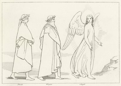 Anioł Prowadzący, Czyściec, Canto 15 (rycina) autorstwa John (after) Flaxman