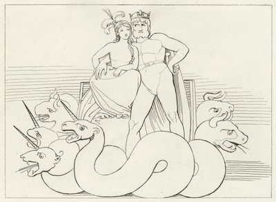 Intrygi Kościoła, czyściec, kanto 32 (rycina) autorstwa John (after) Flaxman